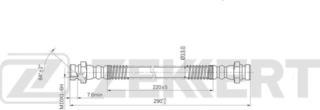 Тормозной шланг Zekkert передний для Daihatsu Hijet VIII 1992-1998. Артикул BS-9571