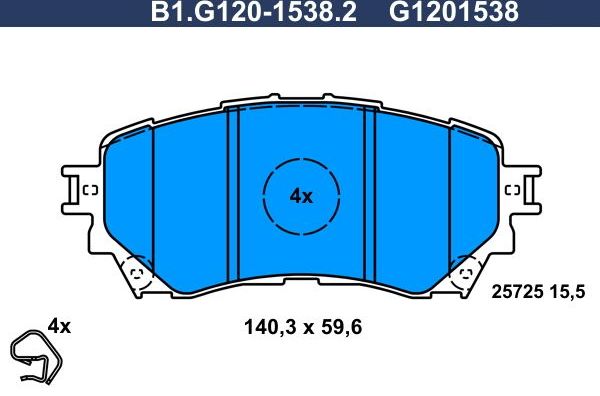 Тормозные колодки Galfer. Артикул B1.G120-1538.2
