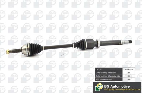 Полуось (привод в сборе, приводной вал) BGA. Артикул DS2326R