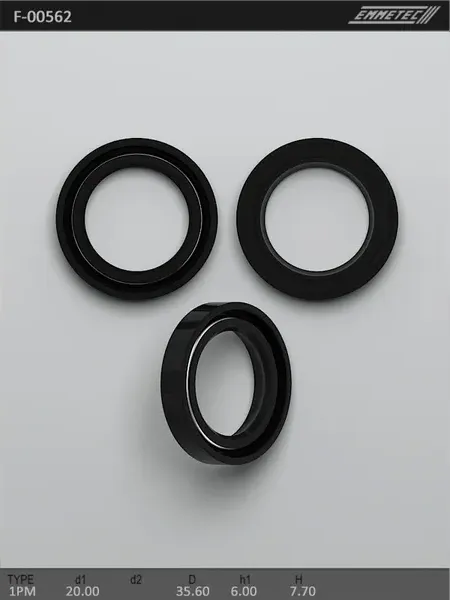 Сальник 20,00/35,60*6,00/7,70 тип 1PM (Emmetec). Артикул F00562
