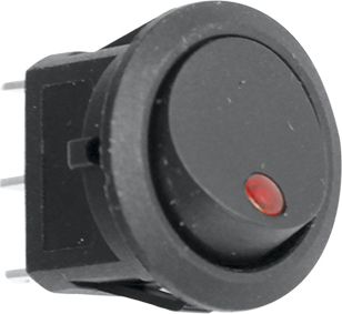 Переключатель РИФ включения/выключения круглый с красной подсветкой. Артикул RIF22-1-2106100