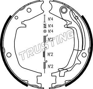 Тормозные колодки (стояночная тормозная система) Trusting задние для Hyundai Tucson I 2004-2010. Артикул 046.215K