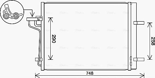 Радиатор кондиционера (конденсатор) AVA (алюминий). Артикул FD5647D