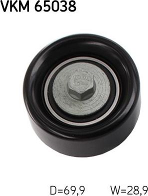Направляющий (ведущий) ролик приводного поликлинового ремня SKF. Артикул VKM 65038