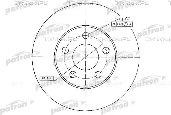 Тормозной диск Patron передний для Nissan Cefiro A33 2000-2003. Артикул PBD4744