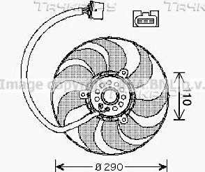 Вентилятор радиатора двигателя AVA правый для Volkswagen Golf IV 1997-2006. Артикул VN7522