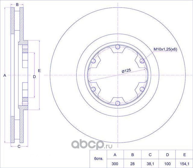Диск тормозной (TI-Guar). Артикул TG40206VE800