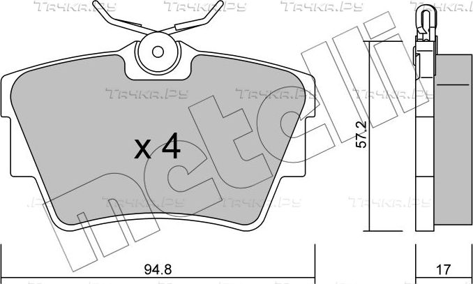 Тормозные колодки Metelli задние для Renault Trafic II 2001-2014. Артикул 22-0635-0