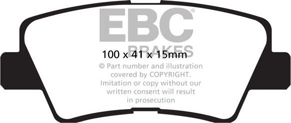 Тормозные колодки EBC Brakes задние для Kia Optima IV 2015-2026. Артикул DP42031R