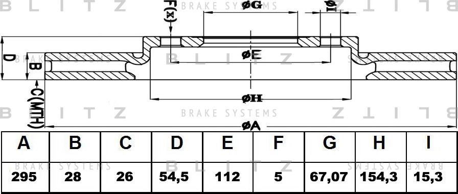 Диск тормозной MB W221 02- перед. вент. (Blitz). Артикул BS0363