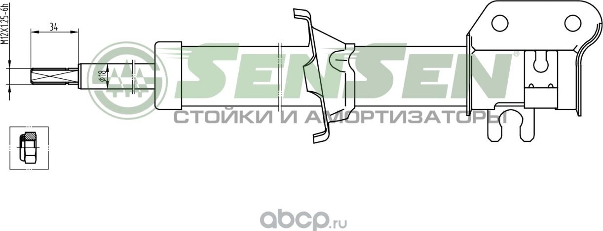 АМОРТИЗАТОР ПЕРЕДНИЙ ПРАВЫЙ ГАЗОВЫЙ DAEWOO MATIZ , CHEVROLET SPARK 98 (Sensen). Артикул 42130458