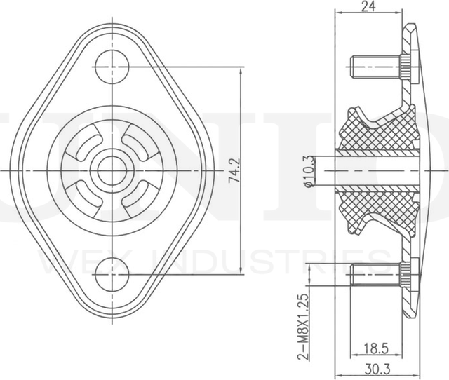 Опора амортизационной стойки (Unio). Артикул RMP-13022