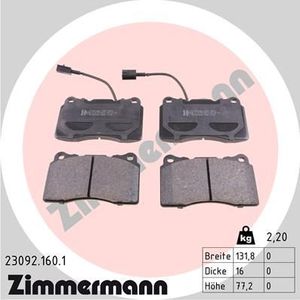 Тормозные колодки Zimmermann для Alfa Romeo 159 2005-2012. Артикул 23092.160.1