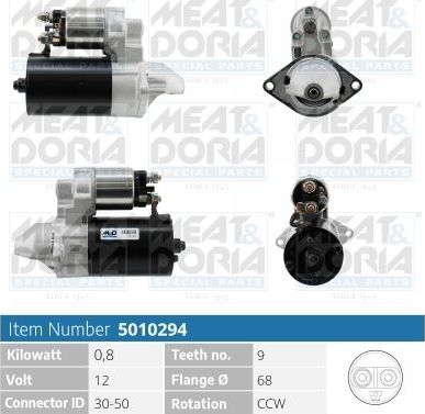 Стартер Meat & Doria для Opel Vectra A 1988-1995. Артикул 5010294