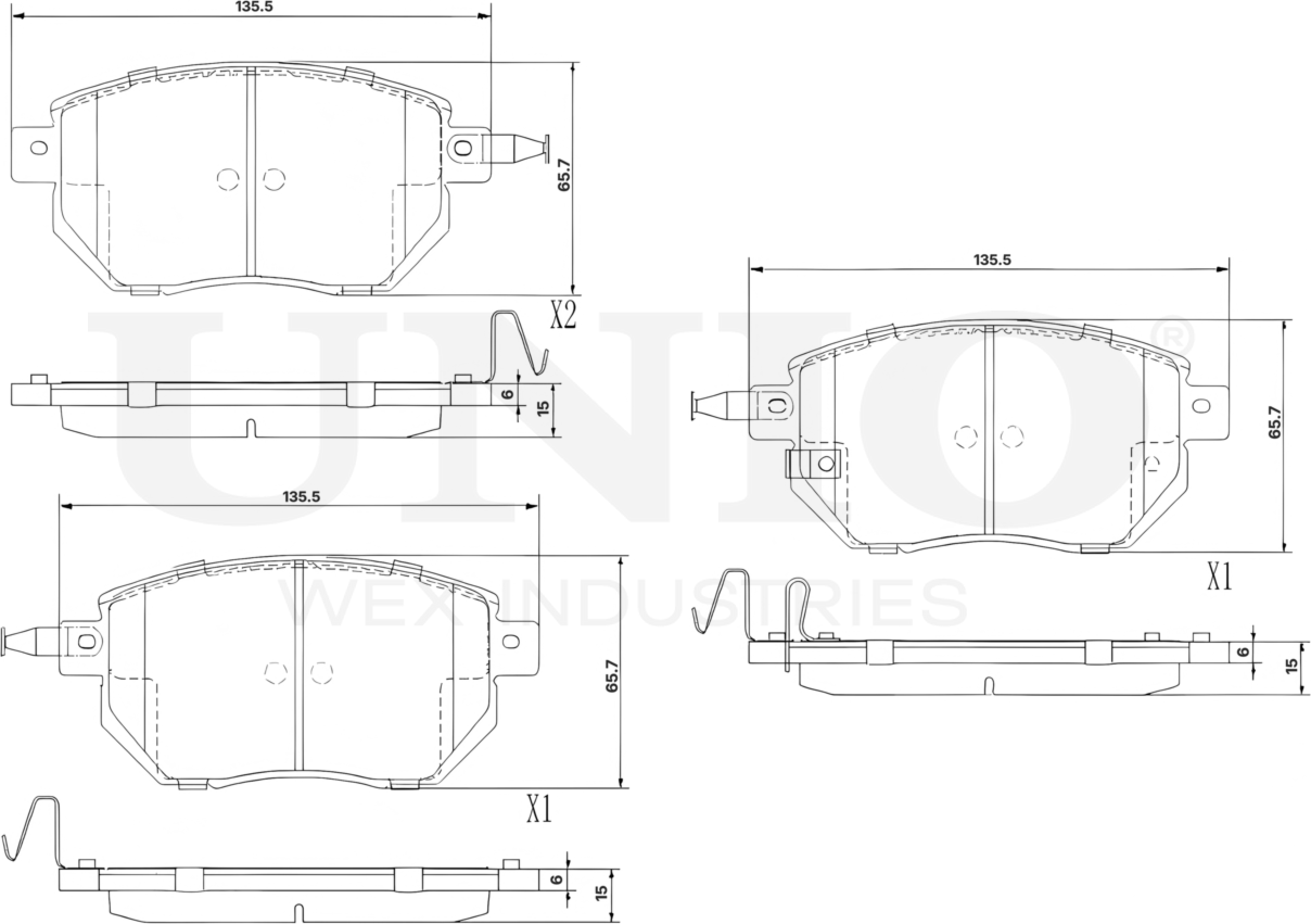 Колодки тормозные дисковые, комплект (Unio). Артикул BRP-20265