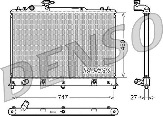 Радиатор охлаждения двигателя Denso для Mazda CX-7 I 2007-2013. Артикул DRM44025