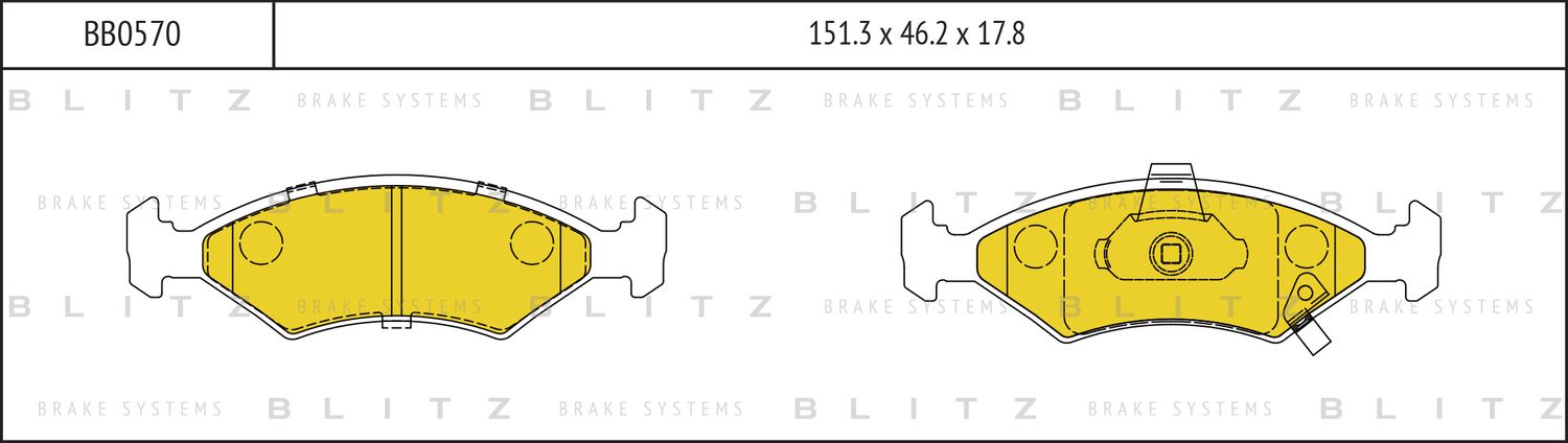 Колодки тормозные CHEVROLET COBALT 14- передн. (Blitz). Артикул BB0570