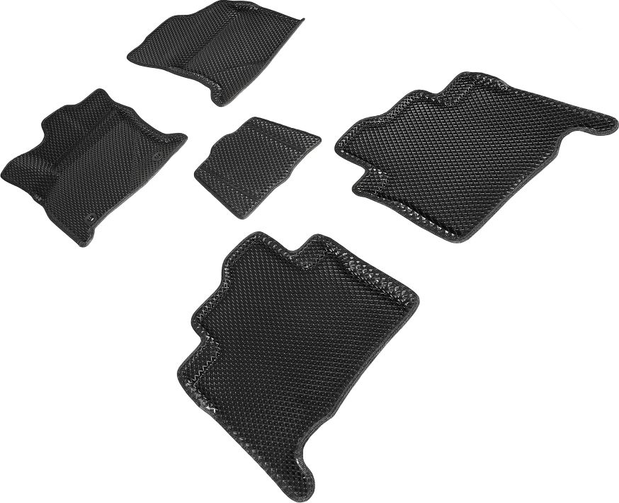 Коврики Seintex 3D EVA ромб для салона Toyota Fortuner II 2015-2026 ЧЕРНЫЕ. Артикул 95489