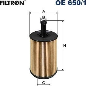 Масляный фильтр Filtron для Audi A2 2000-2005. Артикул OE 650/1