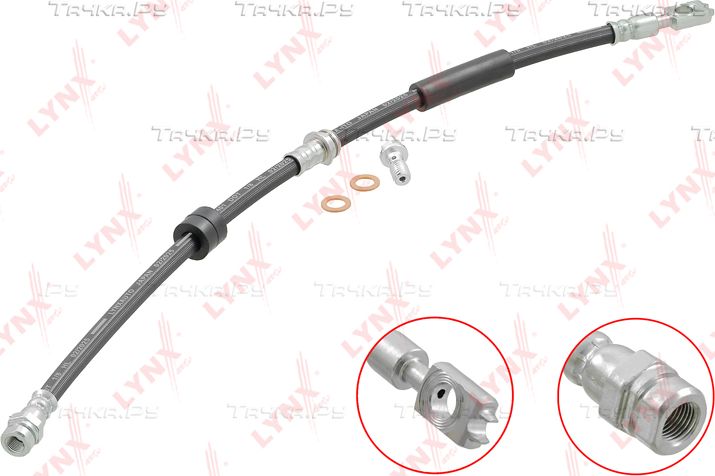 Тормозной шланг LYNXauto передний для Volkswagen Polo V 2009-2026. Артикул BL-3206