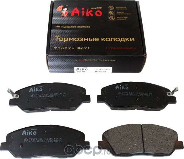 Колодки HYUNDAI Santa FE, KIA Sorento, SSANGYONG Korando (2007-) передние (Aiko). Артикул PF0446