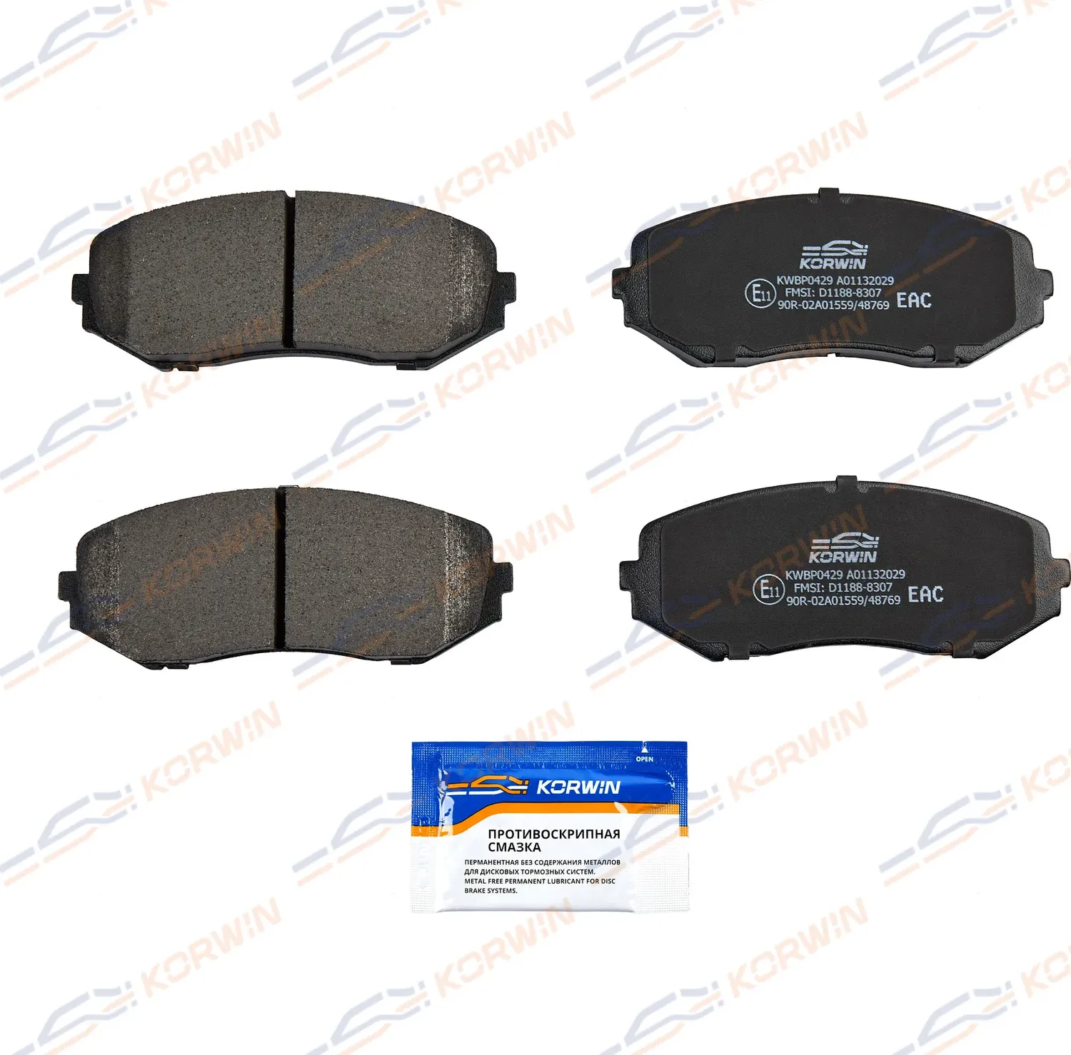 Колодки тормозные перед. Suzuki Grand Vitara II (05-15) (Korwin). Артикул KWBP0429