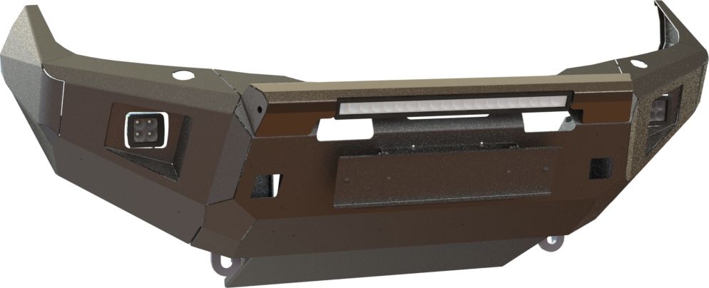 Бампер силовой STC передний для Nissan Navara 2010-2026 с защитной дугой, противотуманными фарами и балкой дальнего света. Артикул STC-NN-BF-C1-L1L4