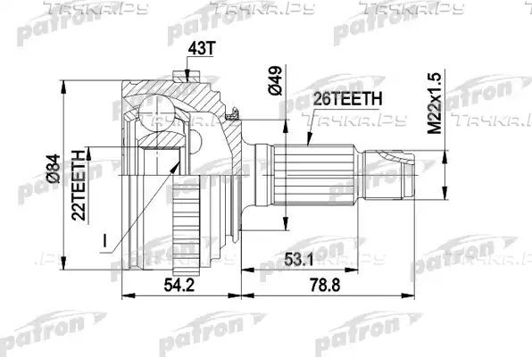 Шрус наружный (граната) Patron. Артикул PCV1303