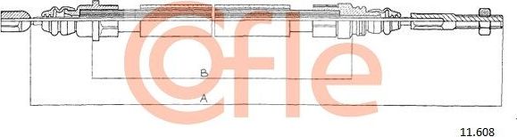 Трос ручника (тросик ручного тормоза) Cofle. Артикул 92.11.608