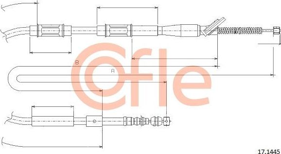Трос ручника (тросик ручного тормоза) Cofle. Артикул 92.17.1445