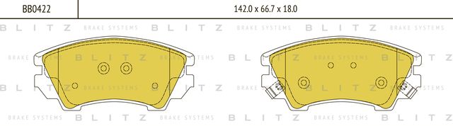 Колодки тормозные OPEL ASTRA J 08- перед. (Blitz). Артикул BB0422