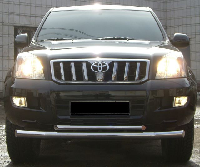 Защита RusStal переднего бампера d76/42 (3 секции) для Toyota Land Cruiser Prado 120 2002-2009. Артикул TPZ-000154