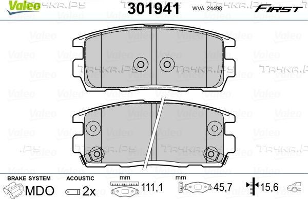 Тормозные колодки Valeo First задние для Opel Antara I 2006-2017. Артикул 301941