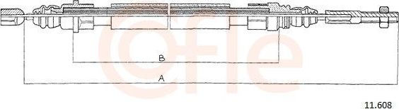 Трос ручника (тросик ручного тормоза) Cofle. Артикул 11.608