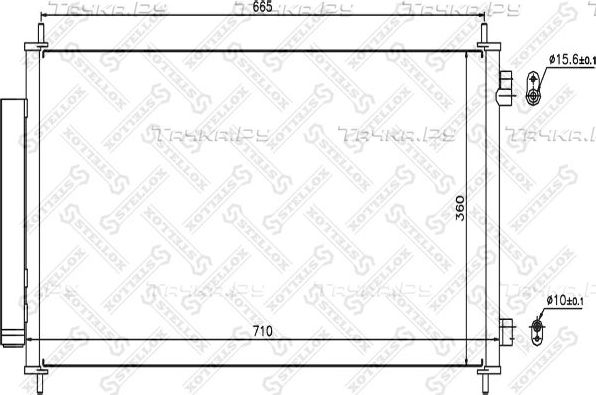 Радиатор кондиционера (конденсатор) Stellox. Артикул 10-45646-SX