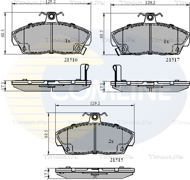 Тормозные колодки Comline Comline передние для Honda Concerto 1989-1995. Артикул CBP3232