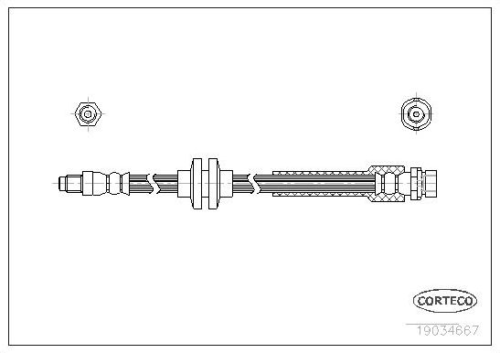 Тормозной шланг Corteco задний для Ford C-MAX I 2003-2007. Артикул 19034667
