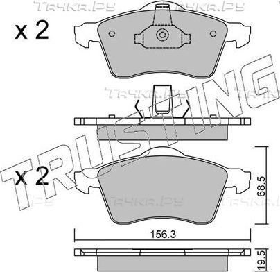 Тормозные колодки Trusting передние для Volkswagen Transporter T4 1996-2000. Артикул 272.0