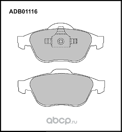 Колодки тормозные RENAULT Espace (02-),Laguna 2 (01-) передние (4шт.) ALLIED NIP (Allied Nippon). Артикул ADB01116