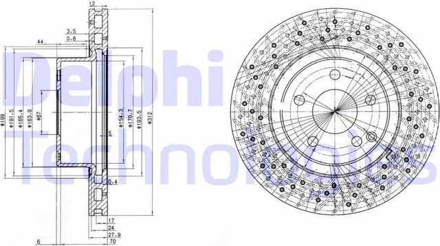 Тормозной диск Delphi. Артикул BG3828