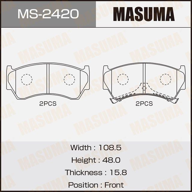 Тормозные колодки Masuma. Артикул MS-2420