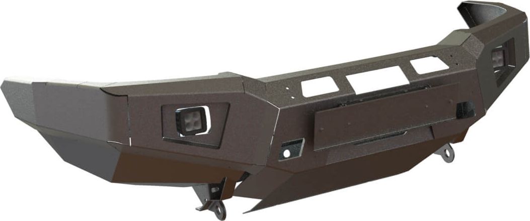 Бампер силовой STC передний, тип Revo для Toyota Land Cruiser Prado 120 2002-2009 с защитной дугой, противотуманными фарами и балкой дальнего света. Артикул STC-TLCP120-BFR-C1-L1L4