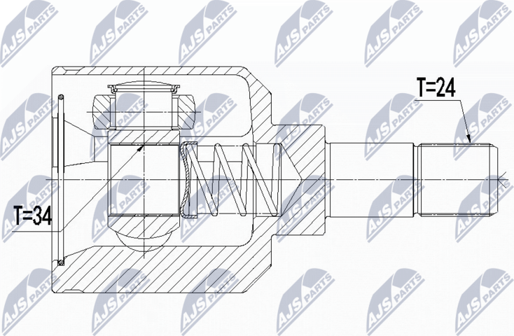 Шрус внутренний (граната) NTY. Артикул NPW-CT-056