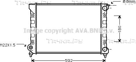 Радиатор охлаждения двигателя AVA для Volkswagen Jetta II 1984-1991. Артикул VNA2045