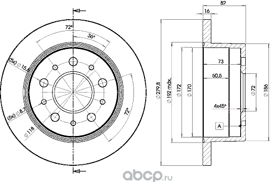 Диск торм. задн. Ducato  Jumper... (Icer). Артикул 78bd3806