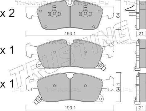 Тормозные колодки Trusting для Jeep Grand Cherokee IV (WK2) 2010-2026. Артикул 942.2