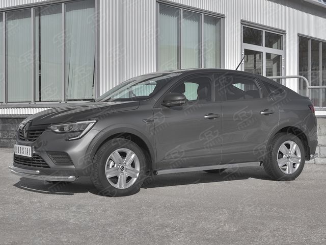 Защита порогов RusStal труба d63 (вариант 2) для Renault Arkana 2019-2026. Артикул RART-0033192