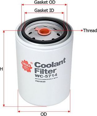 Фильтр охлаждающей жидкости Sakura. Артикул WC-5714