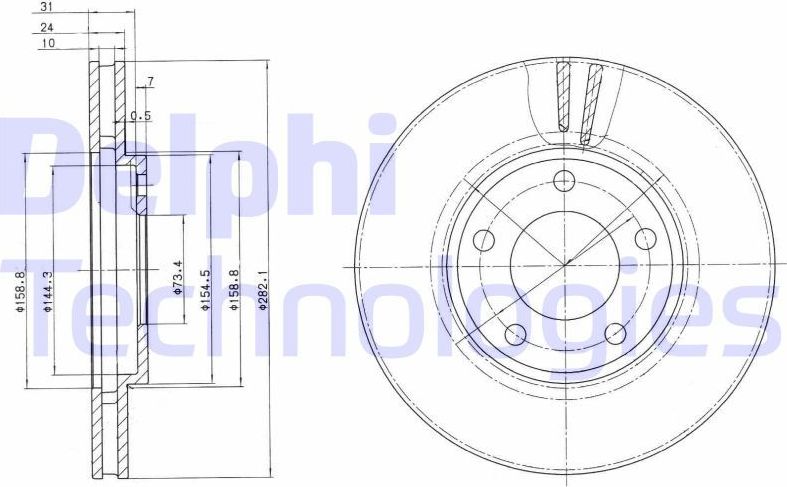 Тормозной диск Delphi. Артикул BG3383