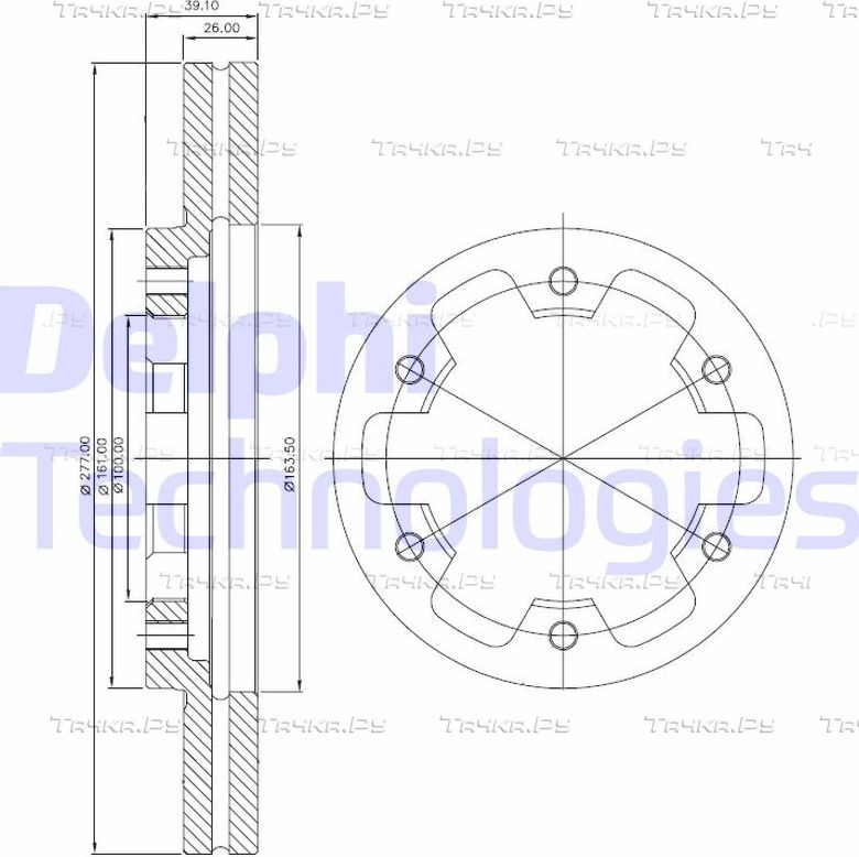Тормозной диск Delphi передний для Ford Maverick I 1993-1998. Артикул BG3422
